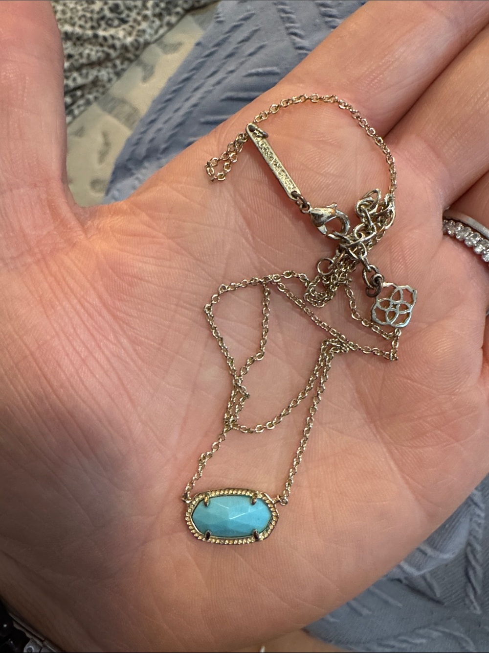 Kendra Scott Gold Necklace with Turquoise Stone